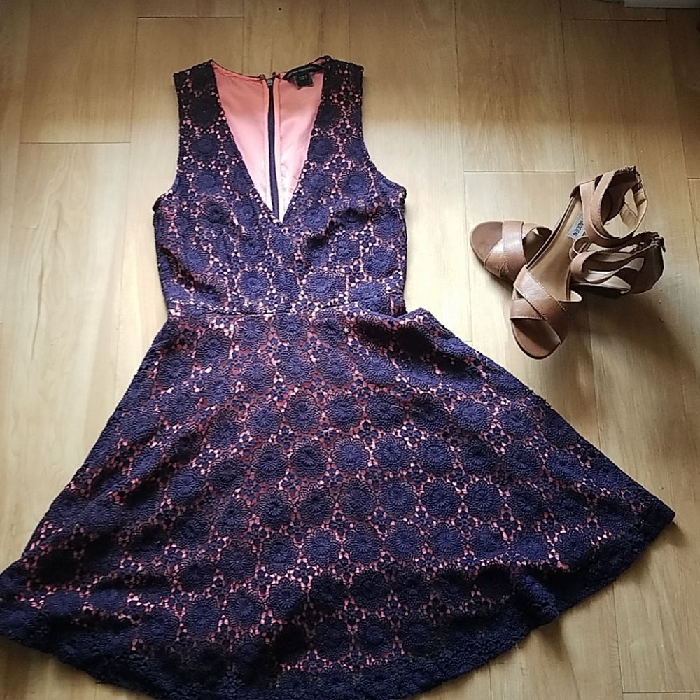 Floral Crochet Skater Dress